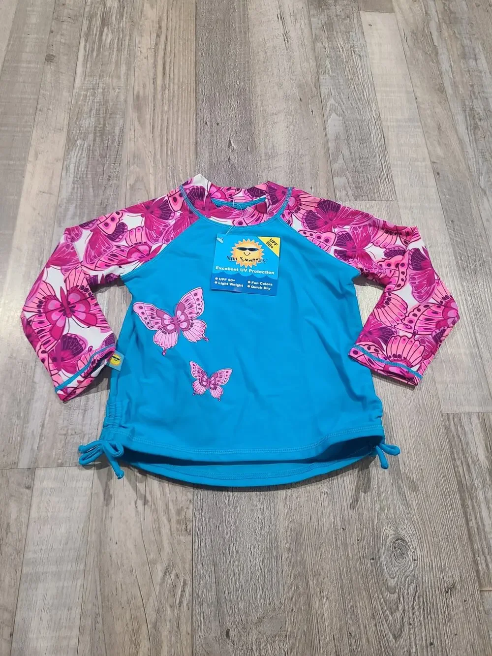 Sun smarties one step ahead 2t rashgaurd  long sleeve swim top new with tags